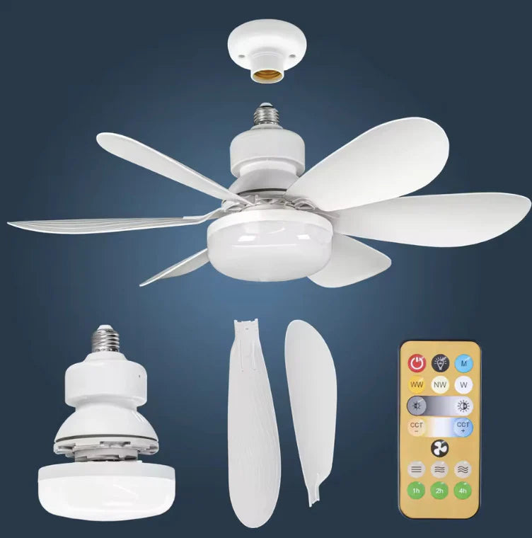VENTILADOR CON LUZ LED 6 ASPAS